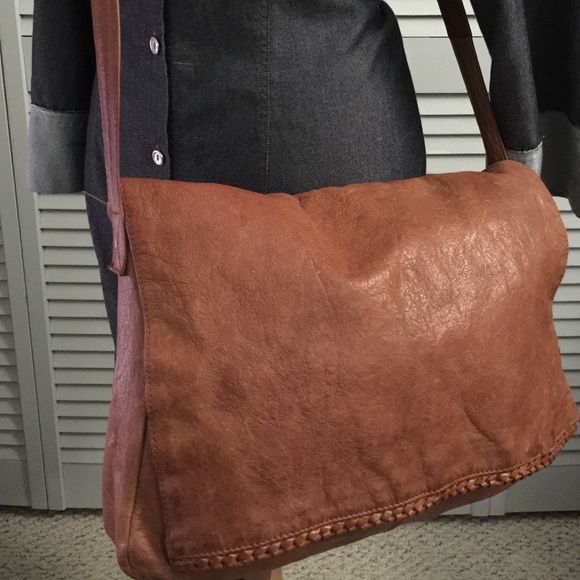 Handbags - Distressed Leather Messenger Bag