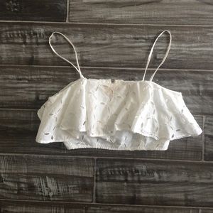 White off the shoulders crop