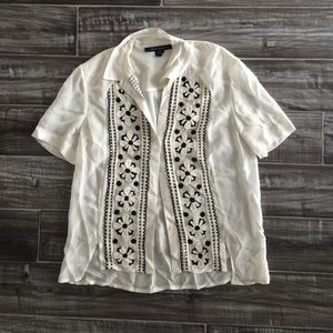 Chiffon blouse with floral details