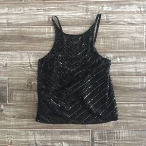 Black sequined top
