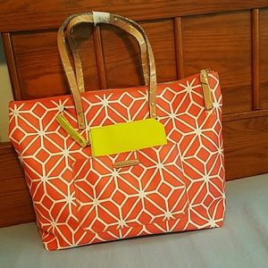 Trina turk coral trellis poolside tote