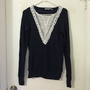 Kimchi blue long lace bib sweatshirt