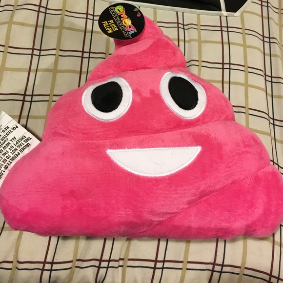 Hot pink poop emoji pillow