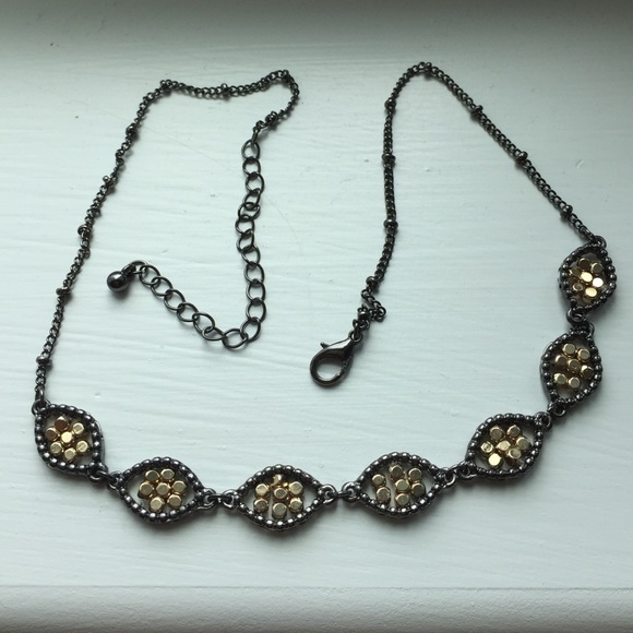 Gold and black necklace