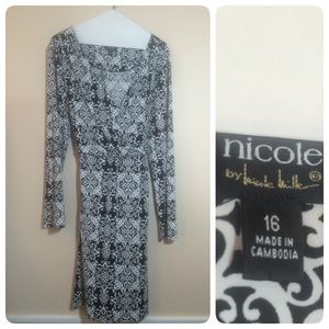 Nicole by Nicole Miller faux-wrap dress
