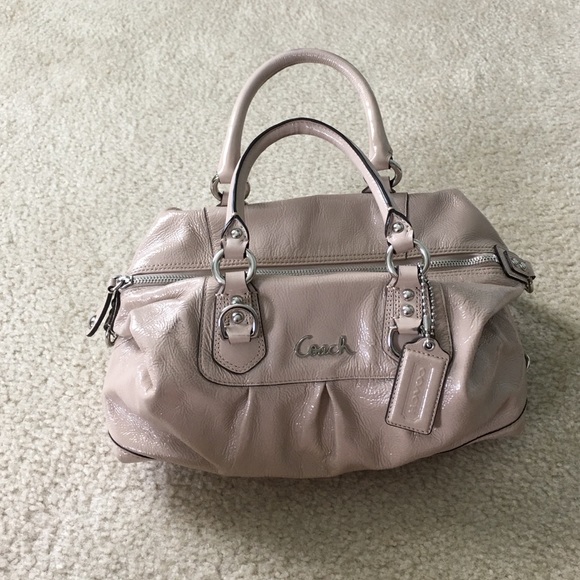 Coach Patent Leather Nude Bag.
