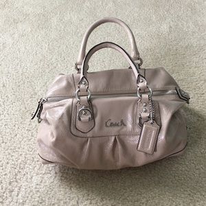 Coach Patent Leather Nude Bag.