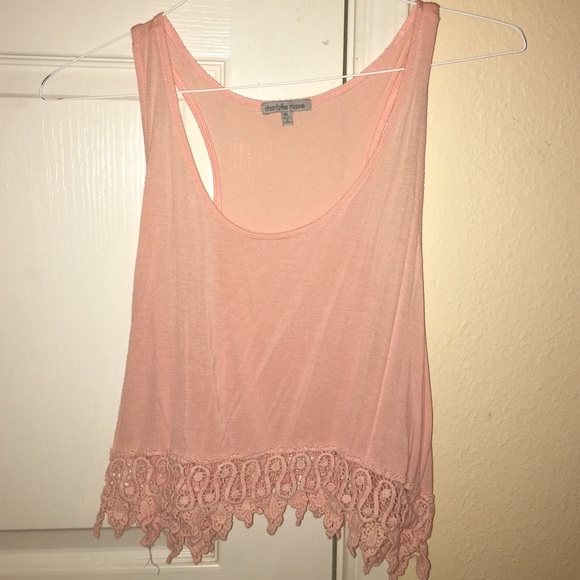Charlotte Russe Pink Tank w/ pattern at bottom - Picture 1 of 2