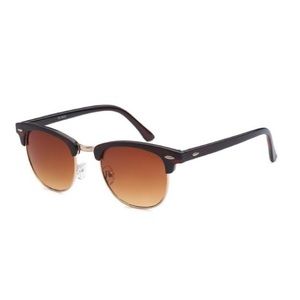 Brown/Gold Clubmaster Sunglasses
