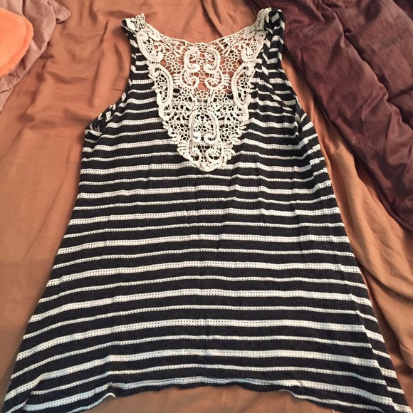 Crochet black and white tank
