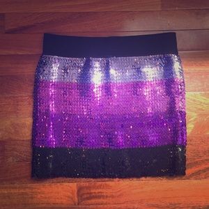 Forever21 Purple Sequin Mini Skirt