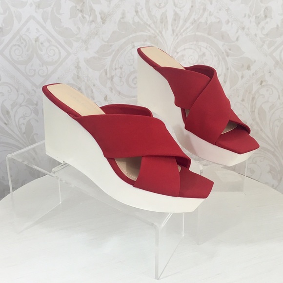 Calvin Klein Shoes - Calvin Klein funky red & white wedge sandal