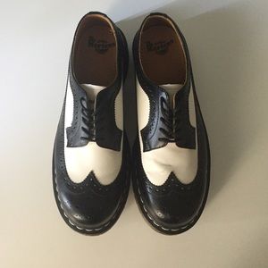 Doc Marten Black and White Derby shoes