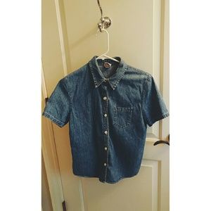 Denim button down