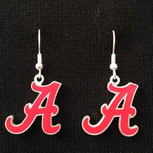 Alabama A Earrings red and silver trim