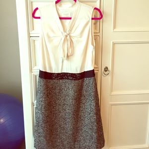 Kate Spade dress cream black beaded 10