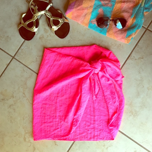 Hot Pink Sarong Wrap Swim Bikini Cover Up