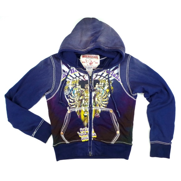 💳SOLD🛍 Vintage TRUE RELIGION Jimi Hendrix Hoodie - Picture 2 of 4
