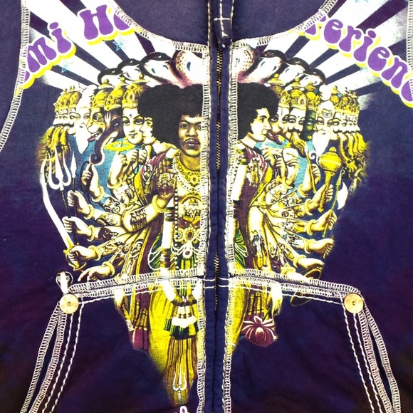 💳SOLD🛍 Vintage TRUE RELIGION Jimi Hendrix Hoodie - Picture 3 of 4