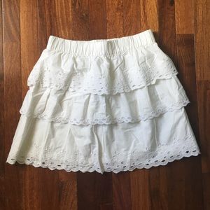 J Crew White Mini Skirt