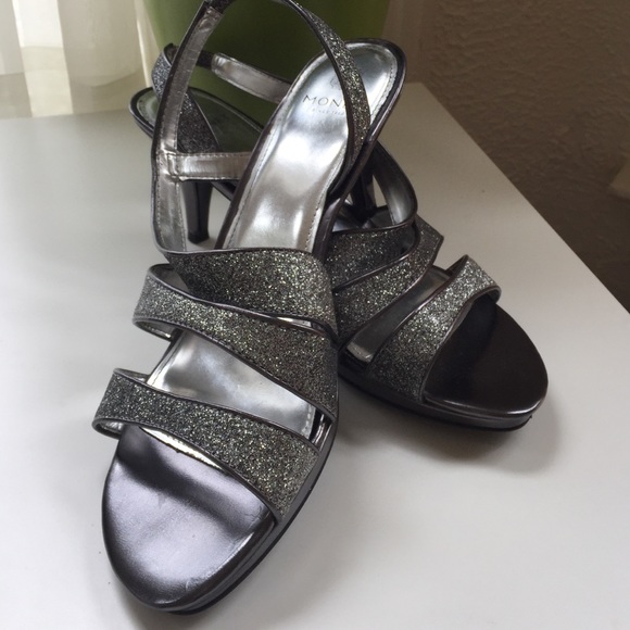Glittery strappy heels