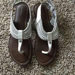 White and brown sandals