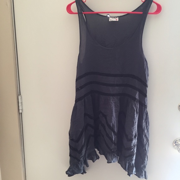 Free people voile lace trapeze slip