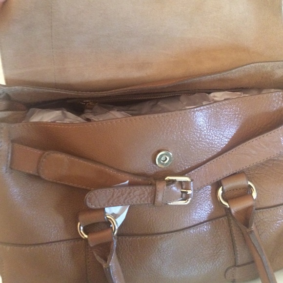 Zara Cognac Leather Satchel - Picture 2 of 2