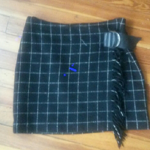 Ralph by Ralph Lauren Checked Wool Wrap Skirt
