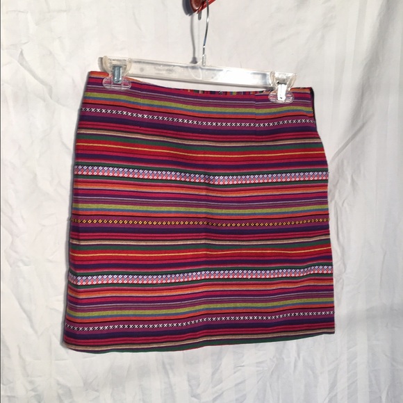 Multi colored striped mini skirt