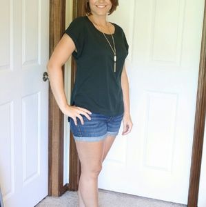 Dark emerald green blouse