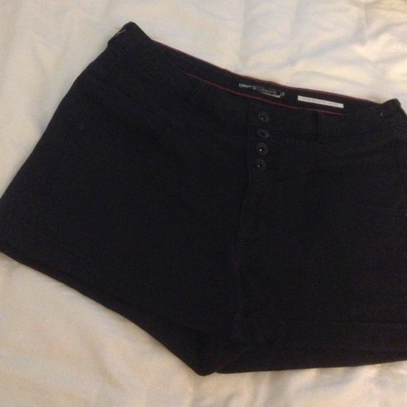 High-waisted black shorts