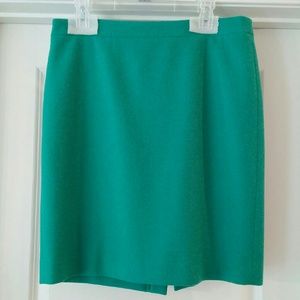 New J Crew green wool pencil skirt