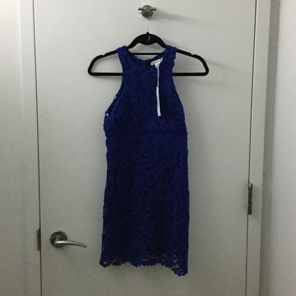 Nasty Gal blue lace dress size small
