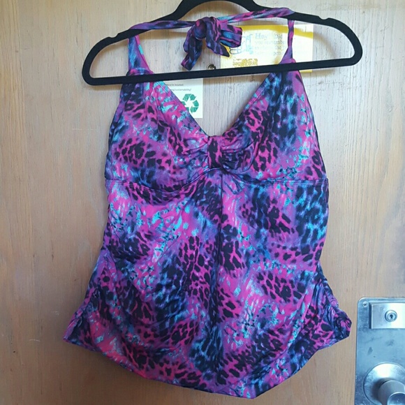 Leopard Print Halter Top Tankini