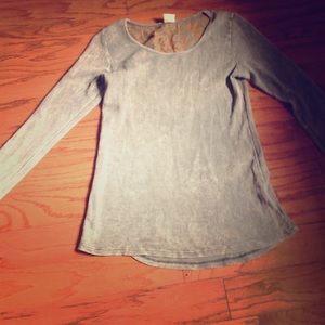 Stone washed thermal with lace back