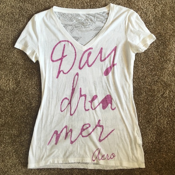 White, Aéropostale t-shirt