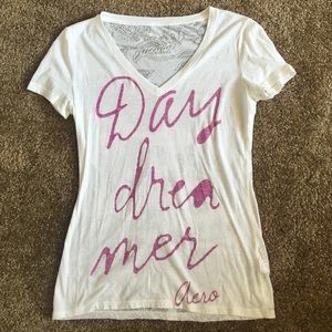 White, Aéropostale t-shirt