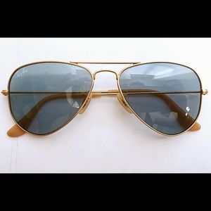Ray-Ban Matte Gold Aviators with Blue Lens 🕶🕶