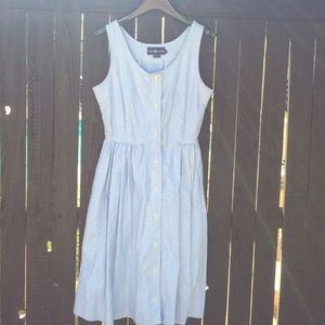 Vintage blue and white pinstripe dress