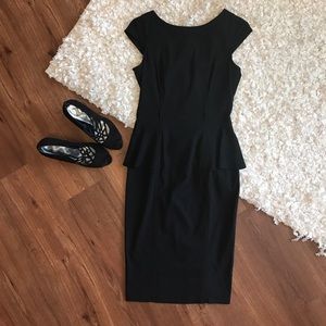 Black Casual Dress w/ Petticoat Sides