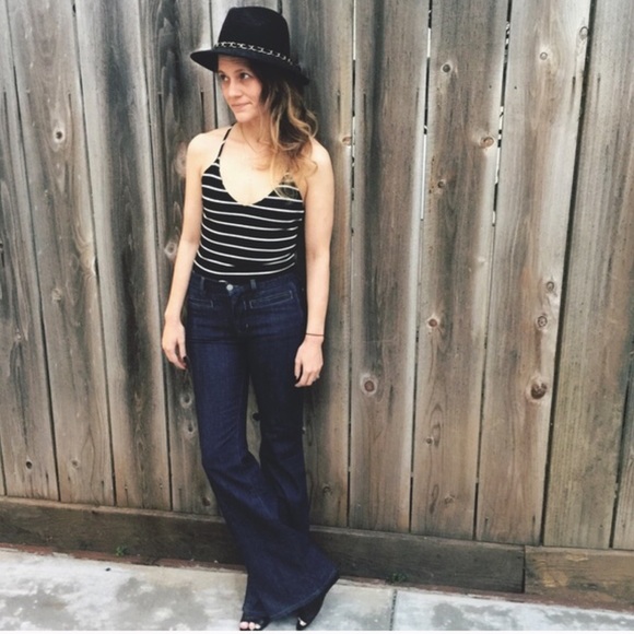 LAST ONE! Black & White Striped Bodysuit - Picture 3 of 3