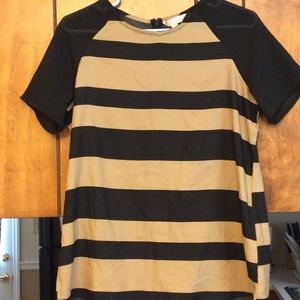 Tan and black blouse