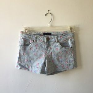 floral denim shorts
