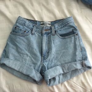 High waisted jean shorts