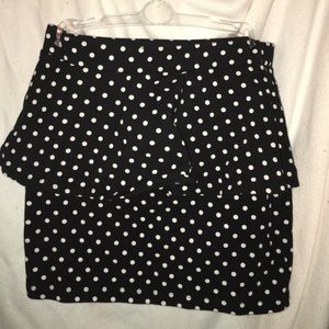 Peplum poka dot skirt