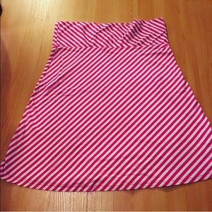 Diagonal striped jersey skirt