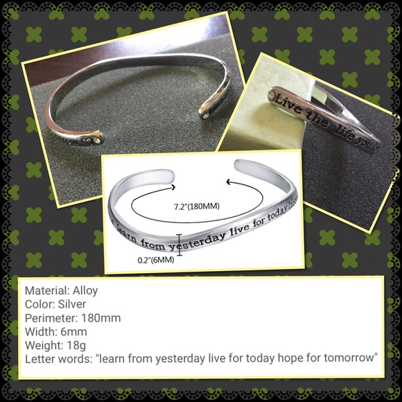 Cute silver tone cuff bangle - Picture 2 of 2