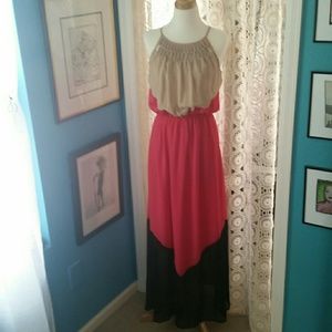 Tri-color Maxi Lounge Dress