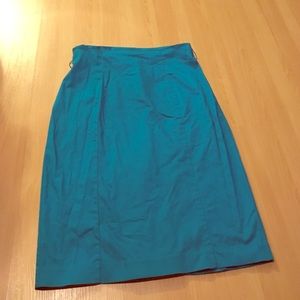 Teal blue pencil skirt